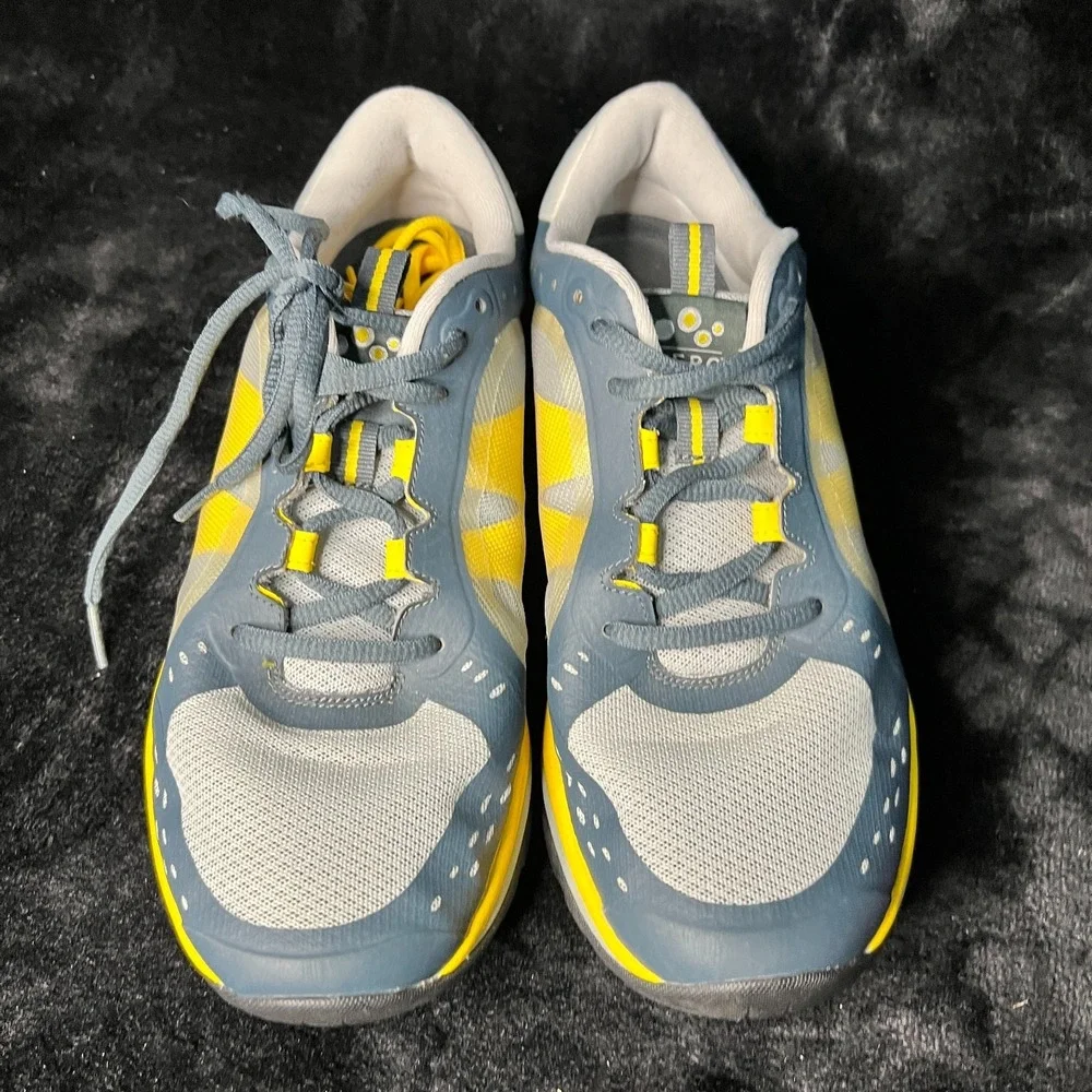 Abeo Armus Womens 8.5 M Running Shoes Gray Gold Low Top Lace Up Athletic Sneaker